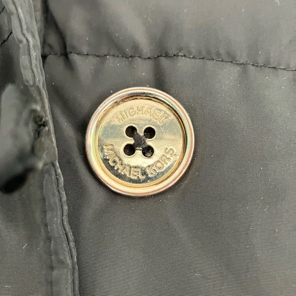 Michael Kors Women’s Black with Gold Buttons Puffer Jacket  Size: Medium - Picture 3 of 7